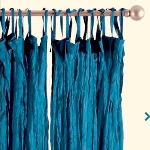 Set of 2 teal crinkle voile curtains